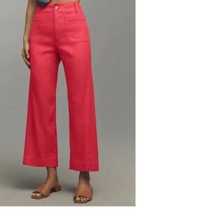 Anthropologie The Colette Linen Blend Crop Wide-Leg Pants by Maeve 25p new